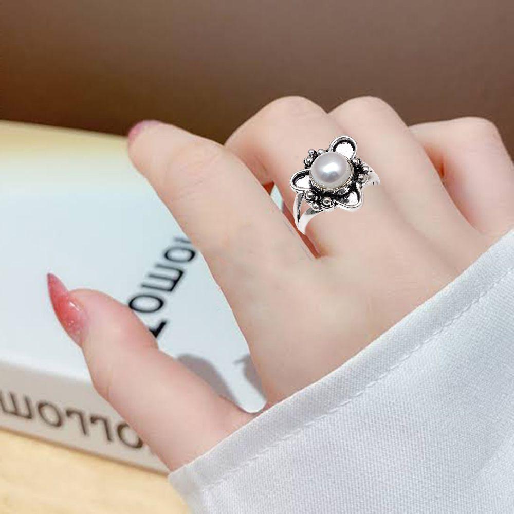 Real Pearl Gemstone Handmade Silver Jewelry  "6.5"