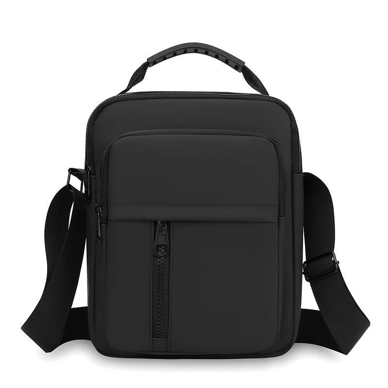Men s Sling Messenger Bag Nyl Waterproof Anti Theft Lock Business Casual Chest Bag Multi Pockets Large Capacity Storage чёрный