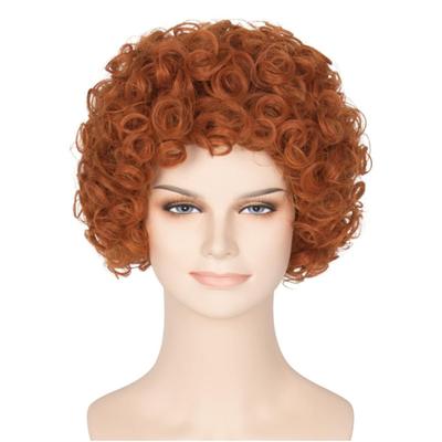 Synthetic Ice Spice Wig Bouncy Short Afro Curly Wigs for Women Orange Red Brown Hair Fluffy Halloween Costume Woman Cosplay Wig