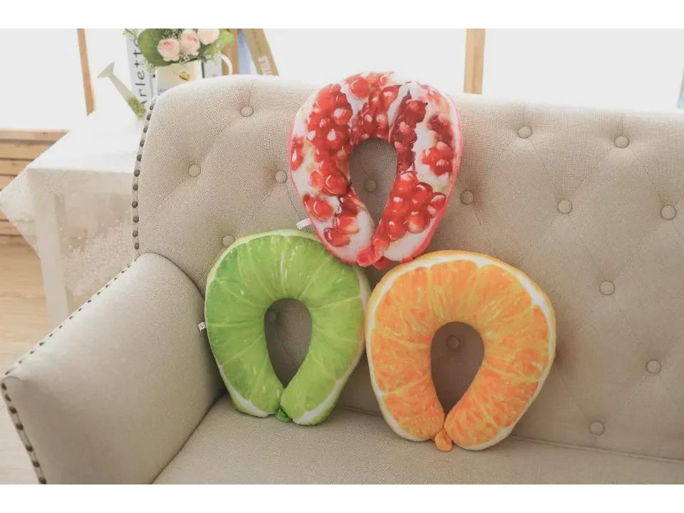 Cartoon Fruit & Pepper U-Shaped Neck Pillow: Big Shrimp Toy Travel Pillow for Naps