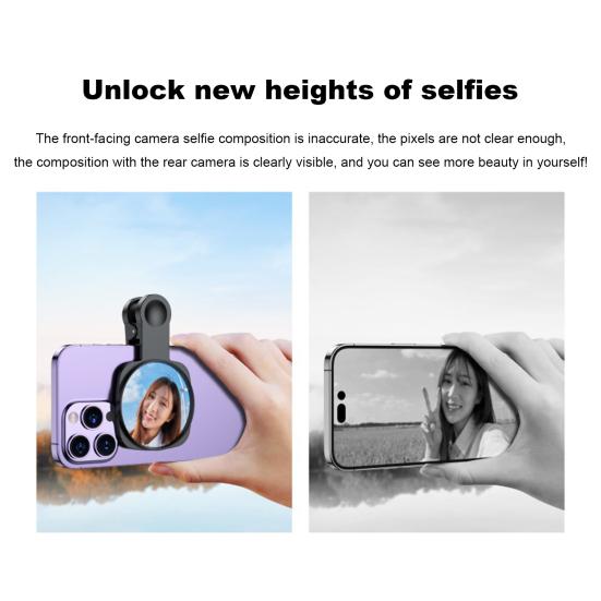 Handy-Selfie-Tragbarer Spiegel Klarer, verstellbarer, rutschfester, leichter Smartphone-Kameraspiegel-Reflexionsclip