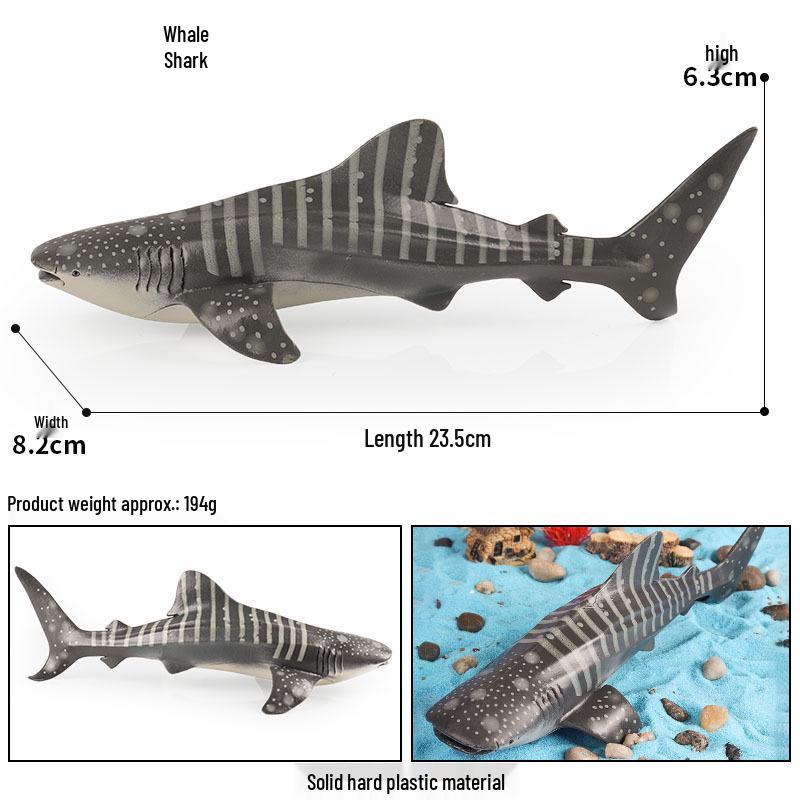 Marine Life Cognitive Toy Set: Sperm Whale, Shark, Bowhead Whale, Blue Whale