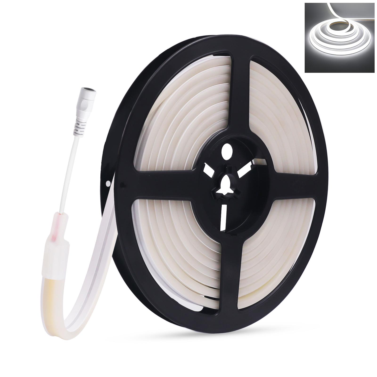 

COB LED Strip 12V 24V 320LEDs/m Double Side Glow Neon Rope Light Waterproof Flexible Tape with 2Pin Wires/DC Plug for Home Decor 24V 0.5m