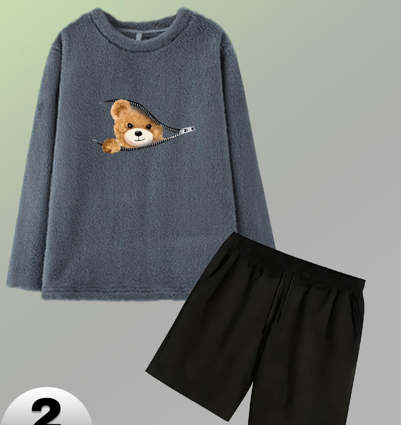 Мягкий фланелевый домашний костюм для мужчин, теплый и дышащий M