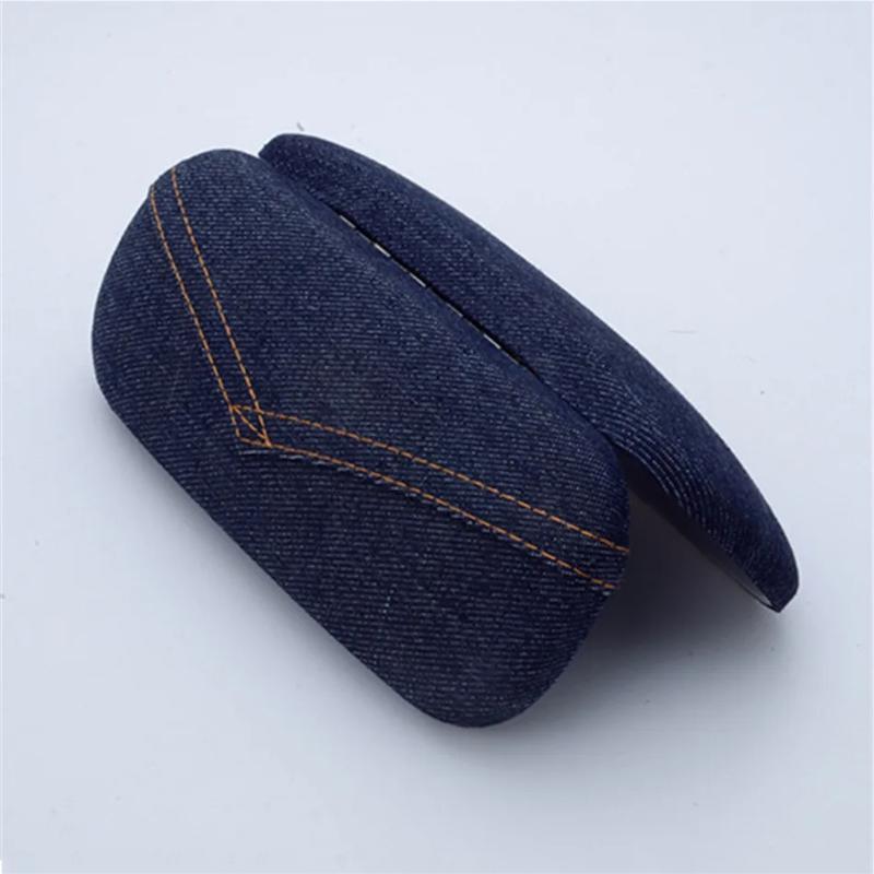 Fashion Denim Eye Glasses Hard Case Box Women Men Protector Reading Myopia Glasses Storage Box
