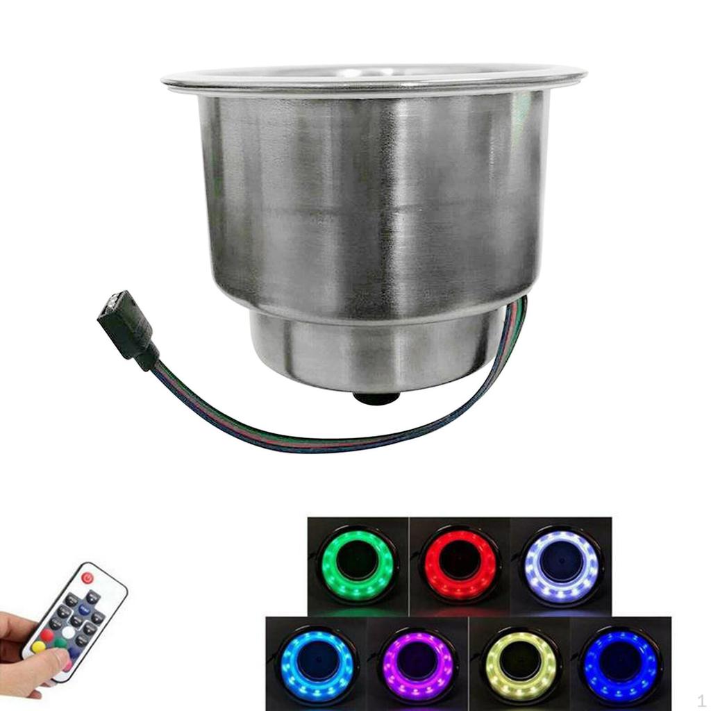 Colorful Light Stainless Steel Cup Holder Remote for Marine Boat, Anti-, with Unique