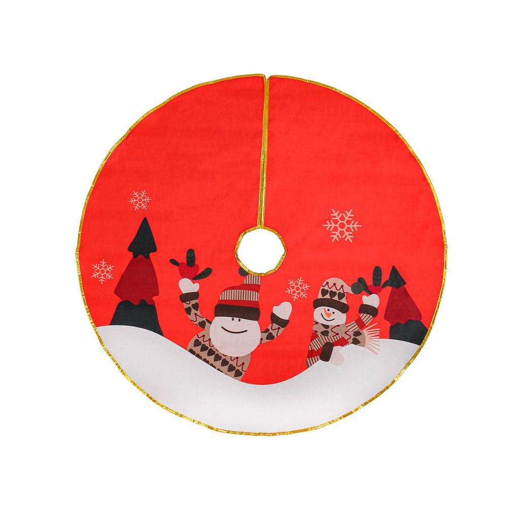 

Santa Claus Tree Surround Base Set Snowflake Merry Christmas Decorations Christmas Tree Skirt Home style 1