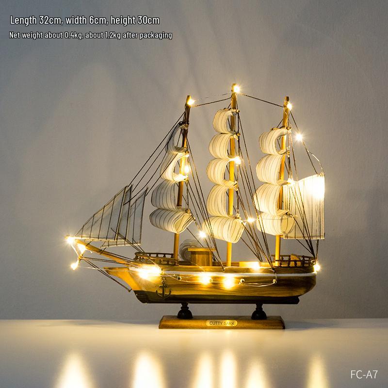 Smooth Sailing Boat Model: Desktop & Bookshelf Ornament for Home Decor