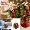 Christmas Bell and Pinecone Mix Hanging Ornaments for Christmas Tree, Window and Car Decoration