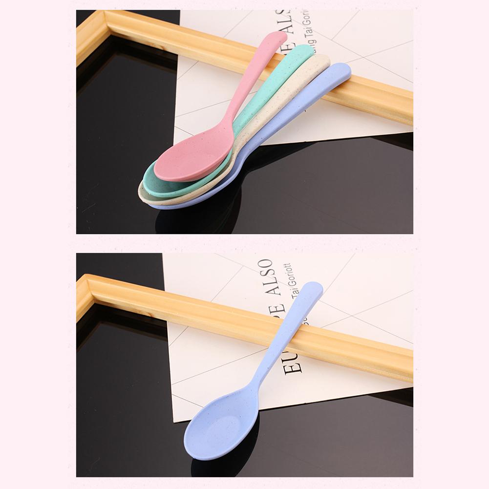 Wheat Straw Spoon 4pcs Wheat Straw Material, Safe and Non-toxic