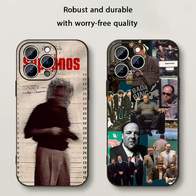 The Sopranos  Classic Movie Poster Phone Case For iPhone 17 16 E 15 14 13 12 Plus Mini Pro Max Soft Black Shockproof Cover