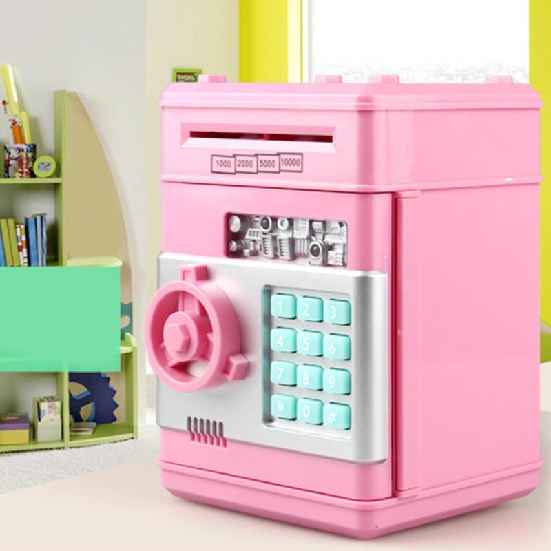 Hot Electronic Piggy Bank Safe Box for Children Digital Coins Money Box Cash Saving Safe Deposit ATM Machine Kid Christmas Gift