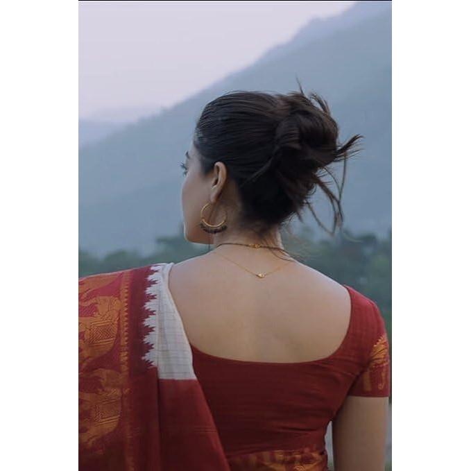 Sari de Mătase Moale Kanjivaram Pur pentru Femei RSINC  (Paithani Animal Elefant) B0CQTB33DX