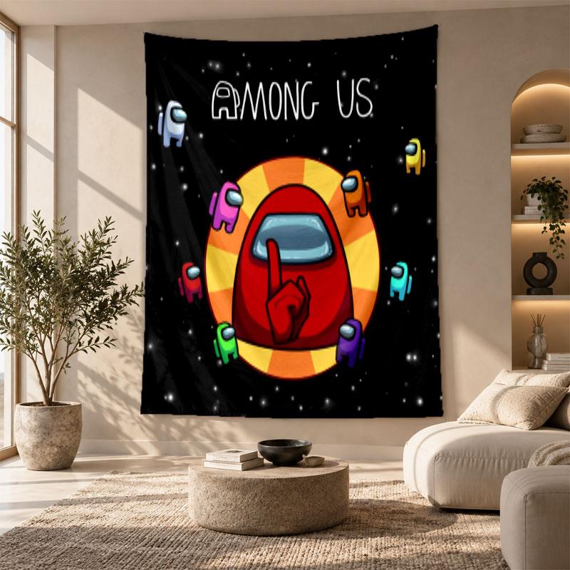 Decorative Tapestry,Among Us Printed Wall Art, Lightweight Wall Hanging For Bedroom Background