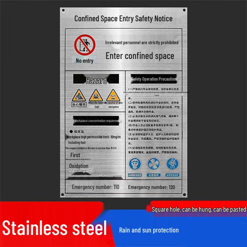 Confined Space Safety Warning Sign