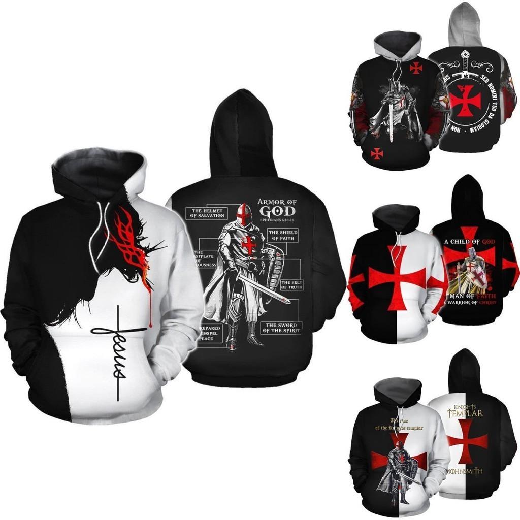 Cross Knight Cosplay Sweatshirt Soft Comfortable Unisex 3d Printed Hoodie Jacket For Medieval Style