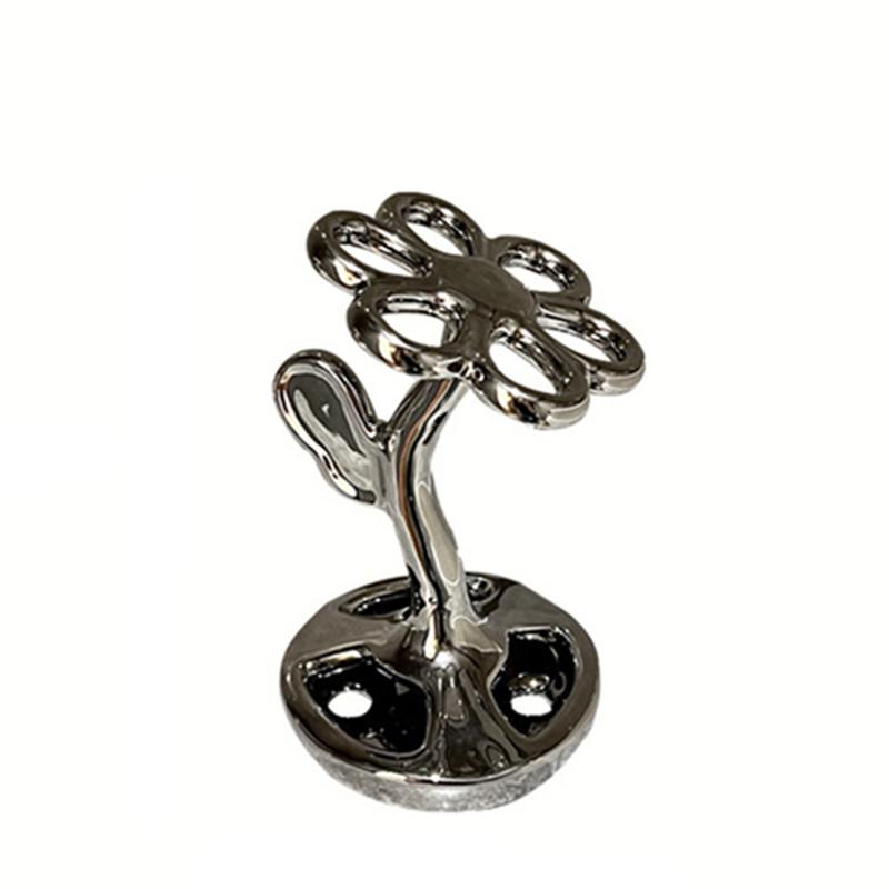 Blumenförmiges Aufbewahrungsregal Kreatives Keramik-Aufbewahrungsregal Badezimmer Kosmetik Schmuck Zahnbürsten-Aufbewahrungsregal Dekoration Organizer