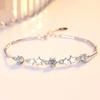 Copper Classic Star Pink Crystal Bracelets for Women Fashion Designer Jewelry Party Wedding Accessories Gifts