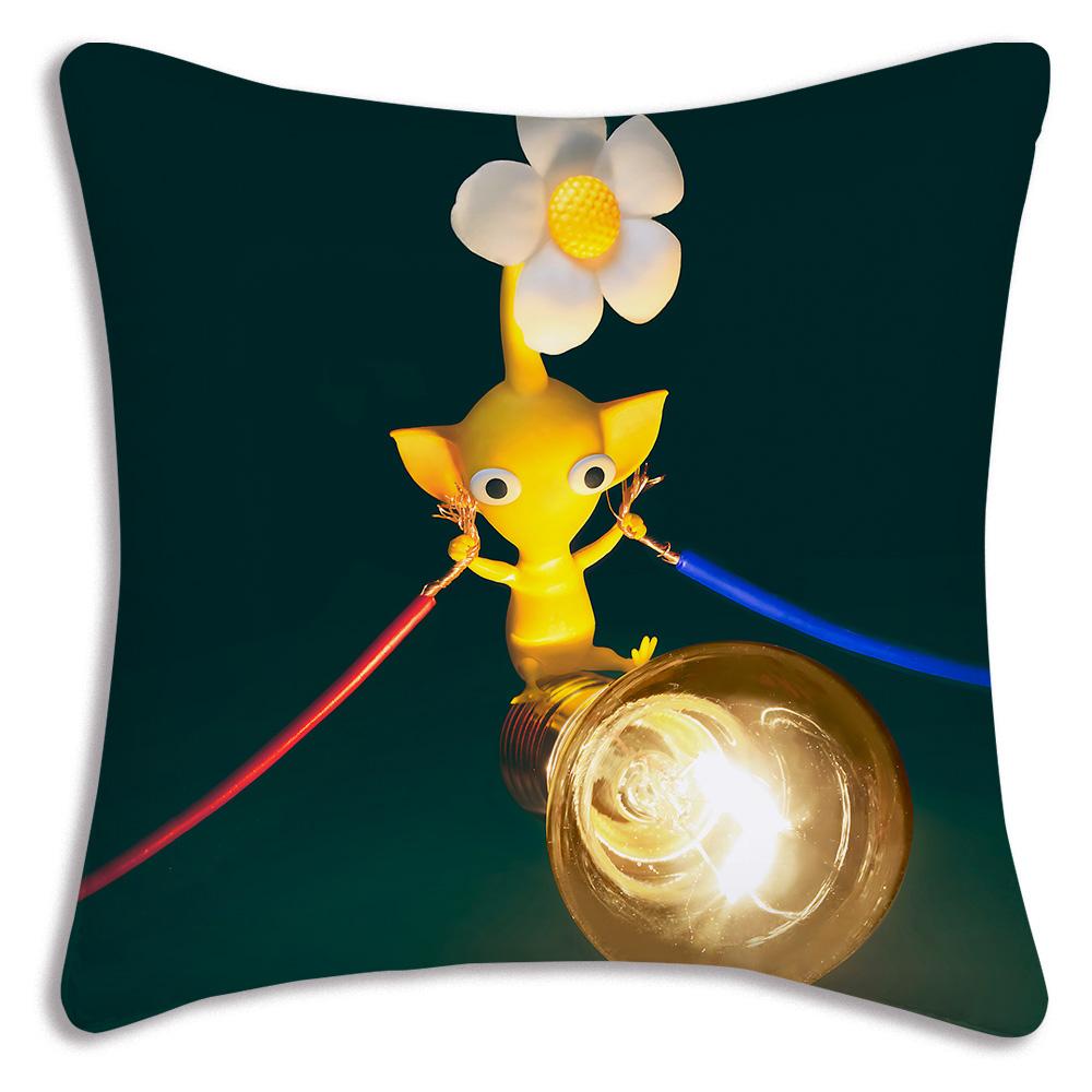 Cartoon Hey For Pikmins Pillow Covers Cartoon Sofa Decorative Home Double-sided Printing Short Plush Cute Cushion Cover