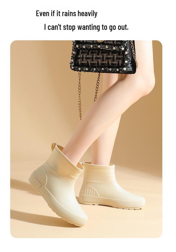 Women's Non-Slip Short Ankle Rain Boots - Summer Rubber Shoes for Outdoor, Student, or Kitchen Use