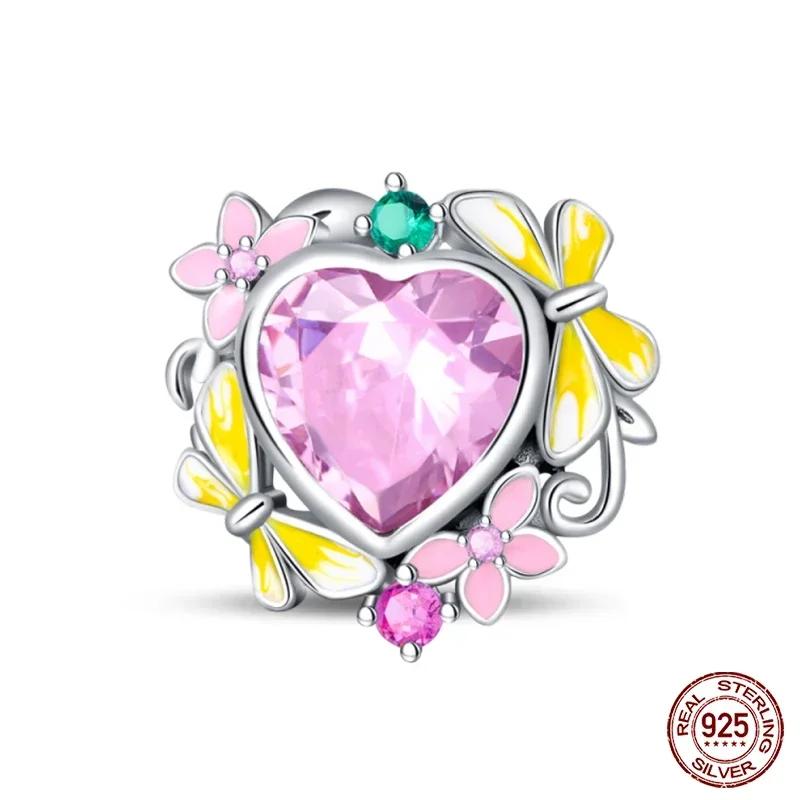 Copper Metal Classic Purple Retro Heart Shape Lotus Angel Pattern Charm Bead Components Bead Components Compatible With Necklace Bracelets Pendant
