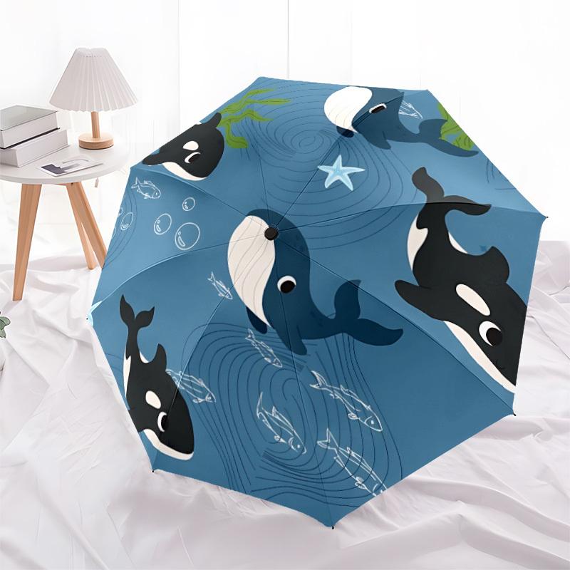 1pc Whale Ocean Automatic Open/Close Umbrella with One Touch Button,, Windproof Design   Lightweight Portable Umbrella for Women & Men6110
