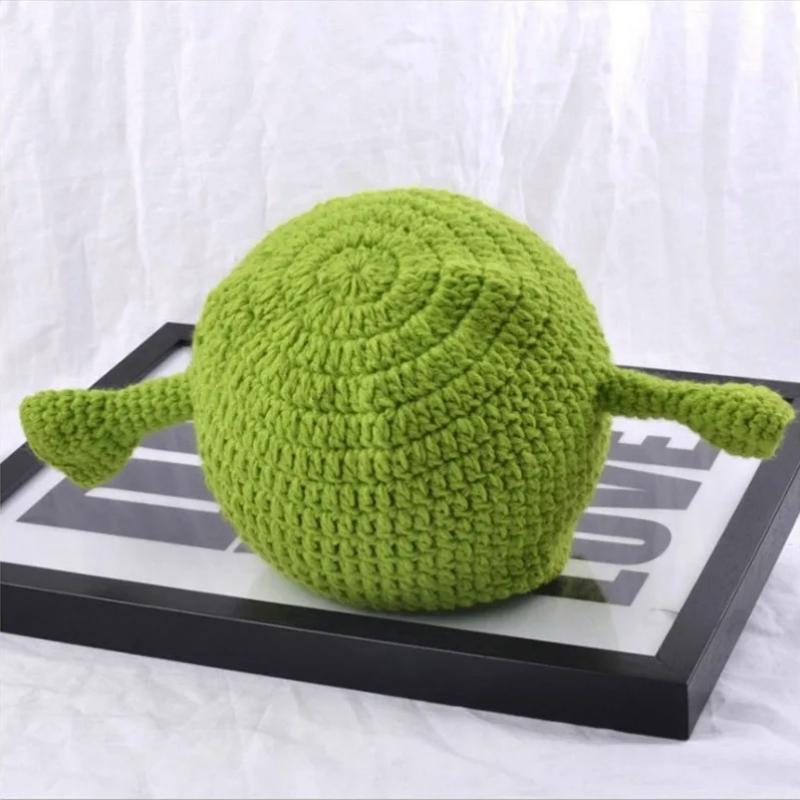 Adorable Gorro de Punto Temático de Goofy Shrek - Calentito, Ultra-Suave y Divertido para el Invierno