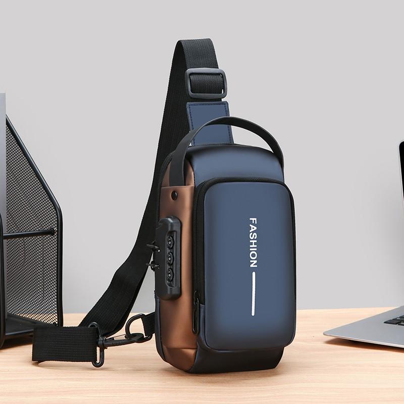 Fashionable Chest Bag for Men, Large Capacity Portable Commuting Phone Crossbody Bag, Trendy and Cool Hand-held Shoulder Bag