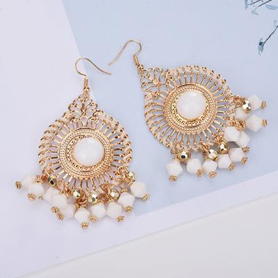 Yousheng 1 Paar Ohrhänger für Damen Bunt Ethnisch Anti-verformbar Bohemia-Stil Quaste Hängeohrringe Damenschmuck
