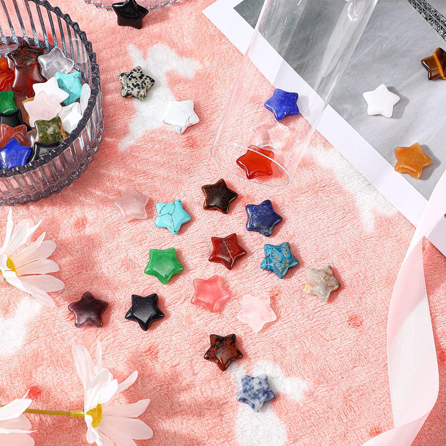 

Natural Stone Crystal Star Ornament - 20x20x6mm