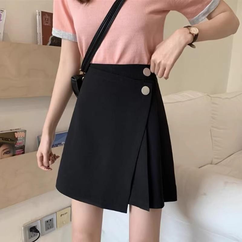 

Women s Black High Waist Slimming Midi Skirt - 2024 Spring/Summer Bodycon Plus Size Short Skirt Culottes 3XL [148-158 lbs]