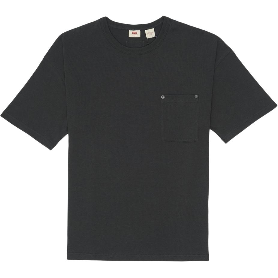 

Levis Однотонная футболка с карманом, круглым вырезом, простой пуловер, с коротким рукавом, мужские топы, черный 001AG-0000 XL