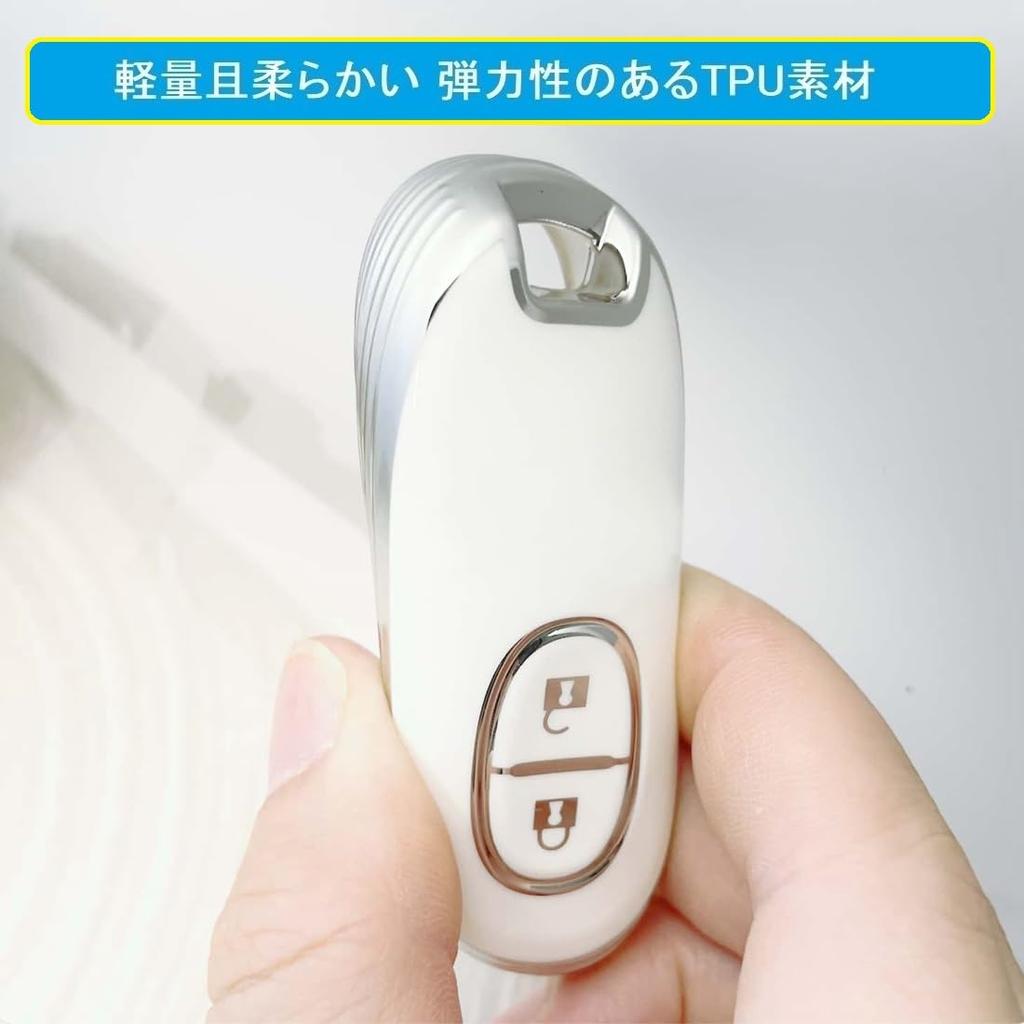 ZANEKO Alto Key Case Compatible with Suzuki Wagon R Key Nissan Roox Smart Key Wagon R and MR Wagon Key Holder in Silver White Cover, Case, Stingray,
