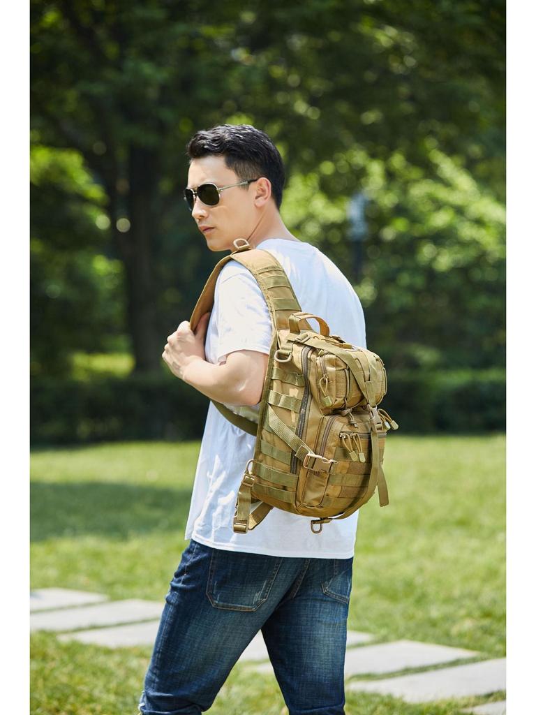 Wodoodporna Taktyczna Torba Siodłowa na Fotografię w Kamuflażu - Bardzo Duża, Tkanina Oxford, Jednoramienna Zewnętrzna Torba Kurierska.