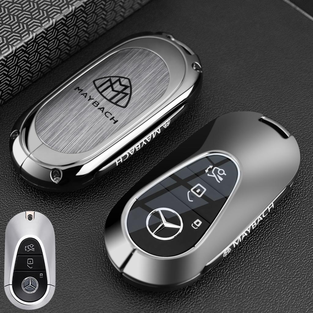 Car Key Cover For Mercedes Benz S C Class W223 W206 2022 S350 S400 S450 S500 C260 C300 Alloy Leather Car Remote Control Key Case OG7