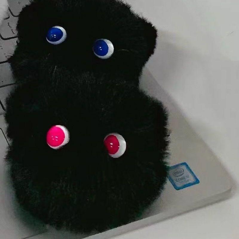 Cat Cute Blush Plush Keychain Soft Furry Handmade Backpack Decoration Souvenir