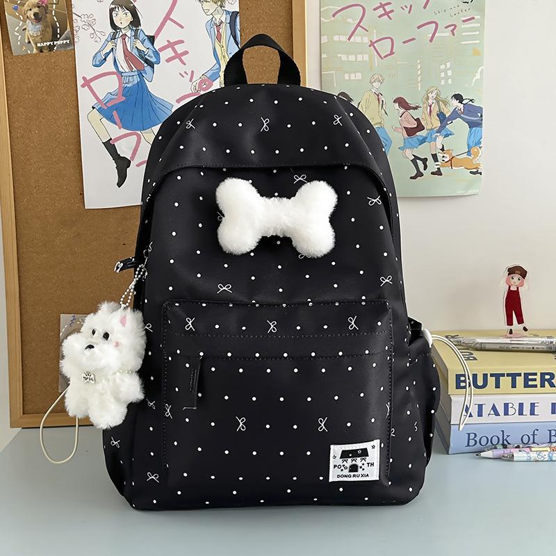 Polka Dot Bow Backpack for Girls - Versatile, High-Value School Bag for Middle & High School Students