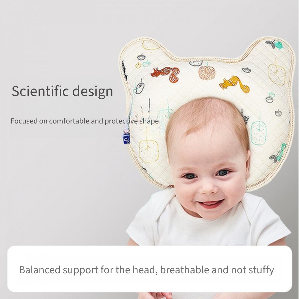 Breathable Baby Anti‑Flat Head Shaping Pillow, Summer Corrective Head Support Pillow for Newborn Infant 0‑1 Year Old