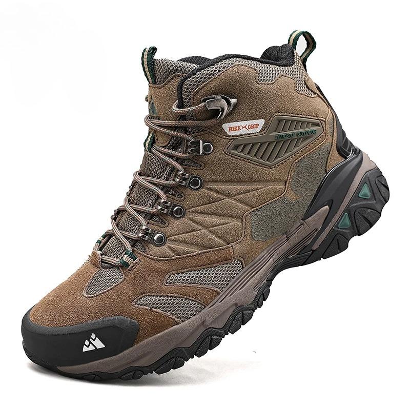 FEETIX   Hiking Boot Men Outdoor Boots Suede High Top Trekking Sport Men Shoes Rainproof Tactical Combat Military Boots 41 хаки
