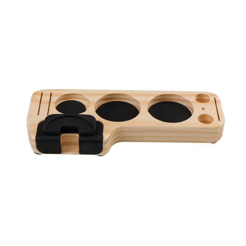 

Universal Coffee Tamper Station Stand Walnut Wood Coffeeware Holder Support Base Rack Portafilter Organizer Coffee Lever Storage