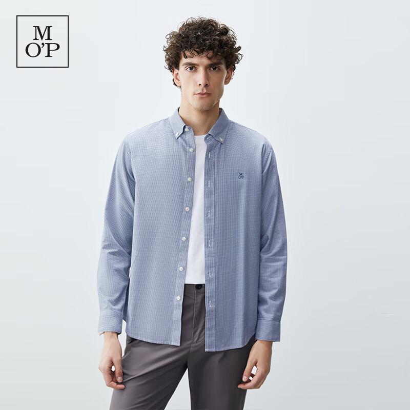 Marc O'Polo Men's Fine Cotton Houndstooth Casual Long Sleeve Shirt