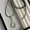 Wang Hedi Spoon Pendant Necklace: Korean Style Women's Choker with Black Rope Sweater Chain