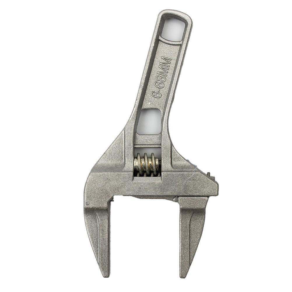 

Silver Adjustable Spanner Installing Short handle Aluminium Alloy Useful