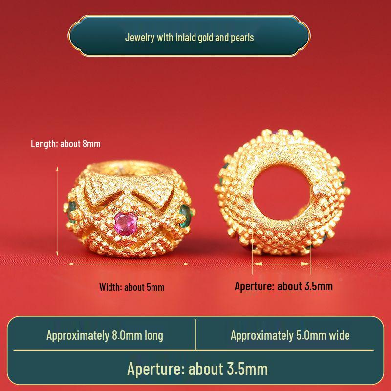 Year of the Horse Sand Gold Non-Fading Drip Oil Beaded DIY Bracelet and Jewelry Accessories.