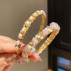 Vintage Palace Style Jewelry With 18k Gold Plated Zircon And Freshwater Pearl For Elegant Women