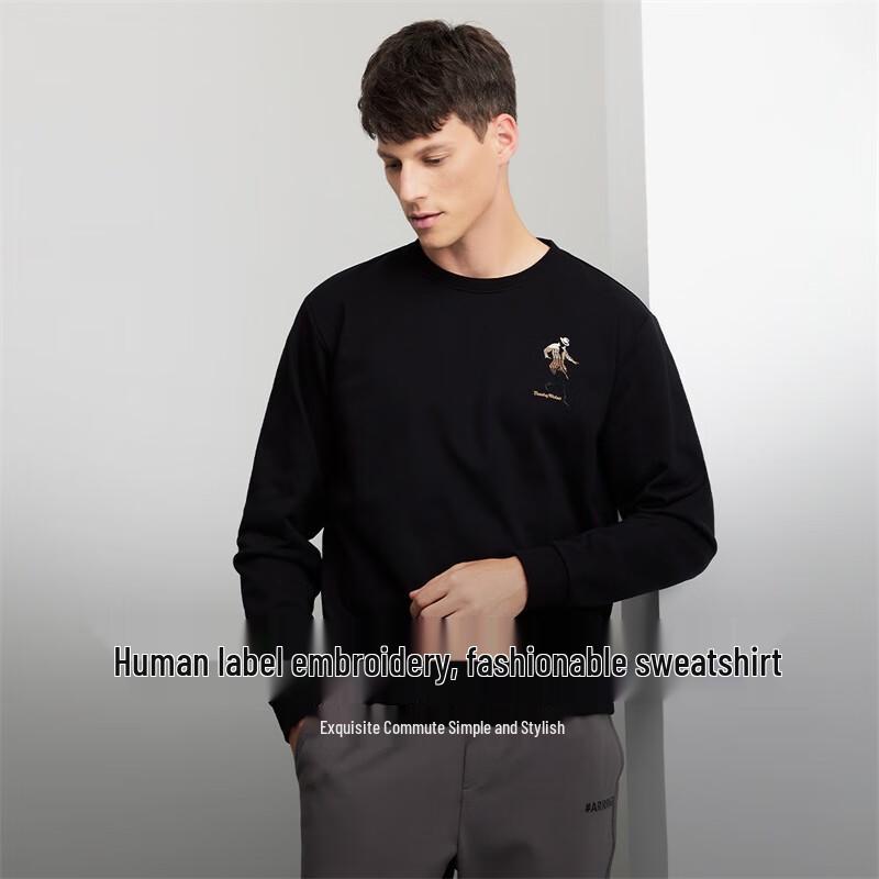 Dance with Wolves Men's Classic Logo Round Neck Sweatshirt