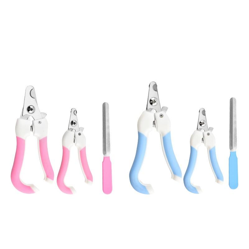 Stainless Steel Pet Nail Clippers Cats Dogs Small Large Sizes Blue Pink OPP Bag Carded Set