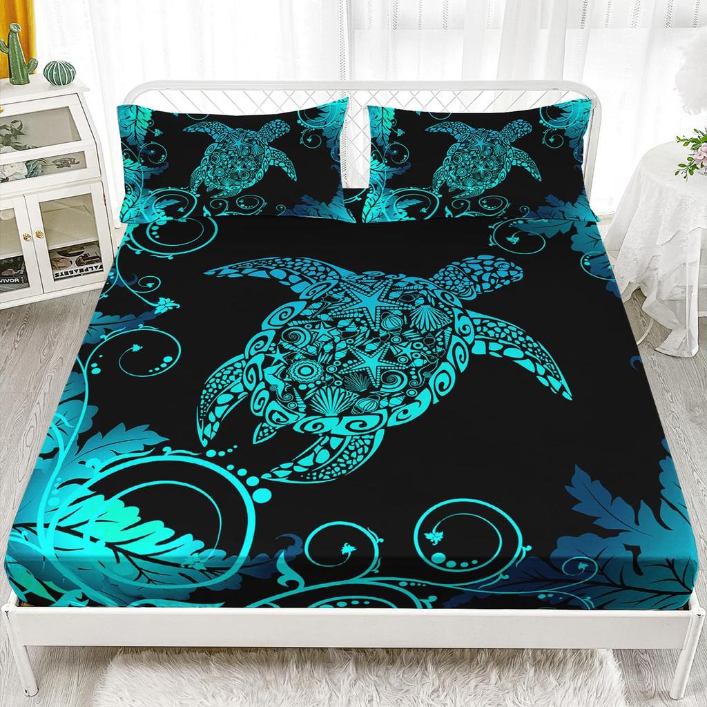 Purple Starry Night Galaxy Sheet Three-Piece Digital Printing Couple Outdoor Wolf Sheet Bedding