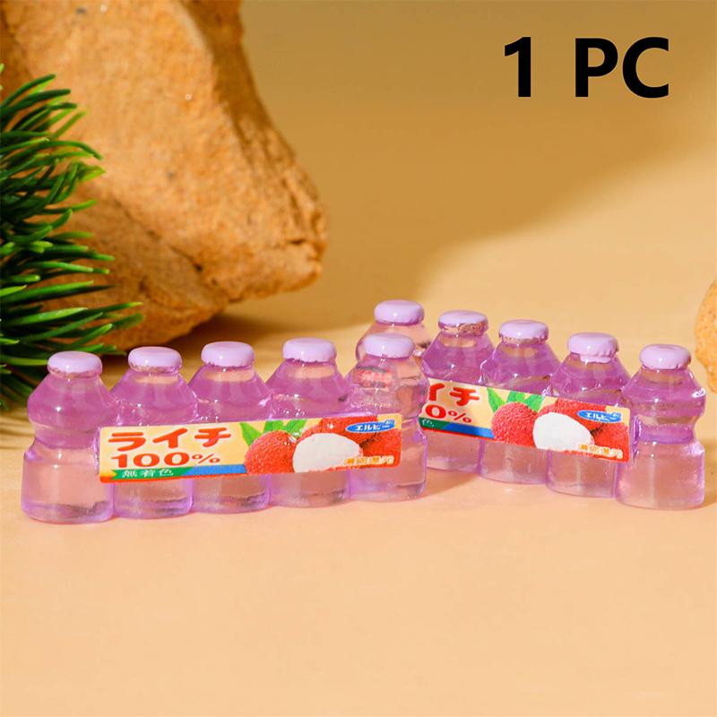 

1 шт., аксессуары из смолы для самостоятельного изготовления, миниатюрная модель бутылки для сока и напитков в кукольном домике, мини-игровая кухня для кукольной еды фиолетовый