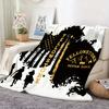 Yellowstone Dutton Ranch Flag Silhouette Flannel Blanket, Soft Warm Mountain Design for Sofa Bed Office Shawl Camping